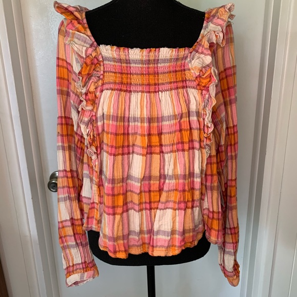Free People Siena Plaid Pullover NWT SZ S - Picture 5 of 9